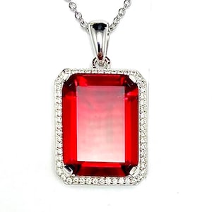 P3764 Fancy Starburst Mt St Helens Helenite Ruby Red July Birthstone Sterling Silver Pendant Gift for Her