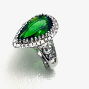 Mt St Helens Helenite Sterling Silver Pendant - Heart Shape 6mm 3.31Ct Green May Birthstone