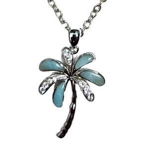 P8000 Natural Caribbean Ocean Blue Larimar Sterling Silver Pendant Gift for Her