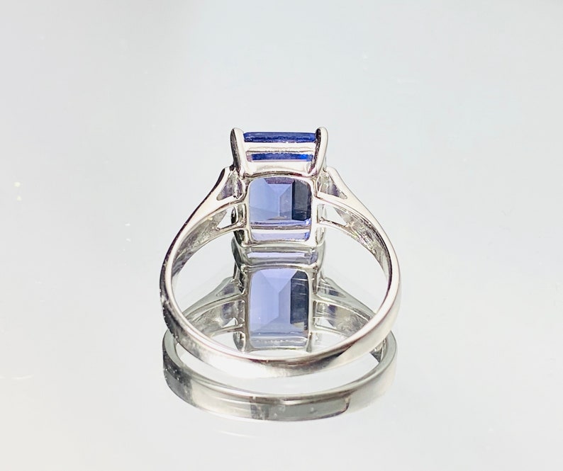THLR-0737 Mt St Helens Lavender Purple Helenite Rectangle Prong Set Sterling Silver Ring Gift for Her