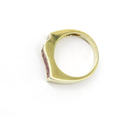 Natural Ruby Art Deco-Style Invisible-Set Ring ma… - image 4