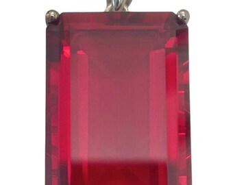 P42030s Classic Red Helenite Sterling Silver Pendant Gift for Her