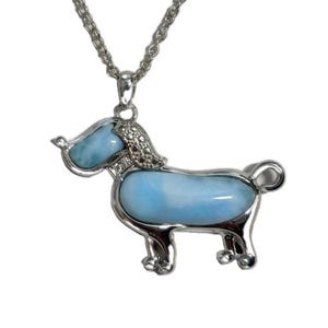 P4088 Natural Caribbean Ocean Blue Larimar Sterling Silver Pendant Gift for Her
