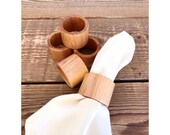 Set of 5 Vintage Blonde Wood Napkin Rings