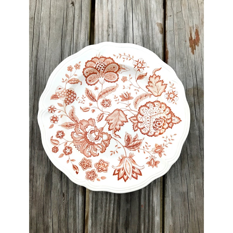 Vintage Set of 4 Eternal Tree Ironstone Diane Von Furstenburg 1980s Sears Dinner Plates