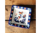 Small Vintage Hand Painted Square Tray Soap Dish