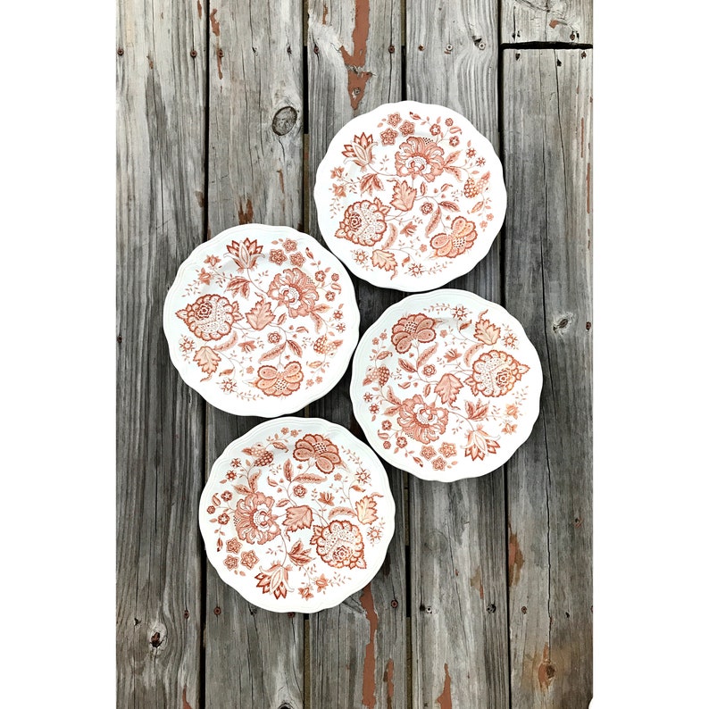 Vintage Set of 4 Eternal Tree Ironstone Diane Von Furstenburg 1980s Sears Dinner Plates