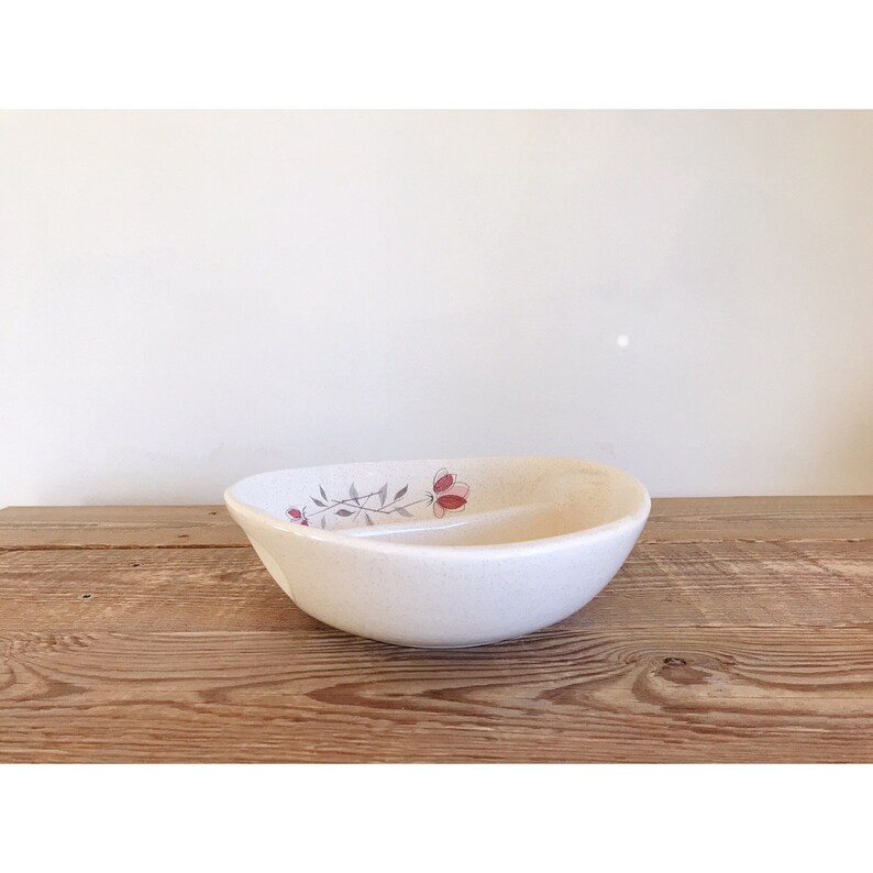 Vintage Franciscan Stoneware Duet Round Divided Vegetable Dish Vegetable Bowl