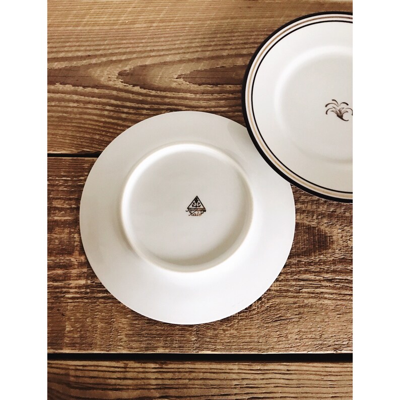 Vintage Set of 4 Karlskrona Sweden Halo Bread and Butter Plates