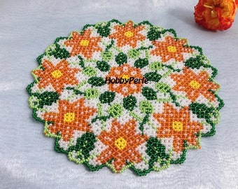 Round Doily Pattern of Flowers