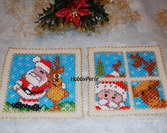 Patterns of Christmas squares with beads