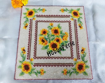 Sunflowers Square Doily Pattern