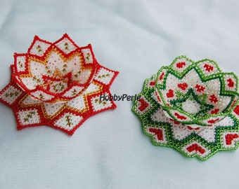 Patterns of 2 Christmas Doilies and Bowls of Beads