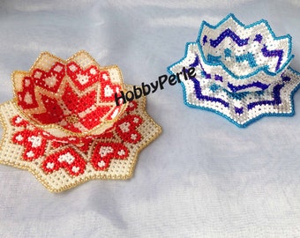 Patterns of 2 Doilies and Bowls of Beads