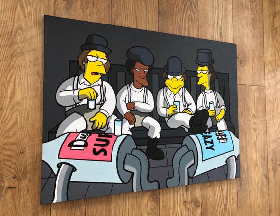 The Simpsons 'clockwork Orange' 30”x 24” Painting on Canvas