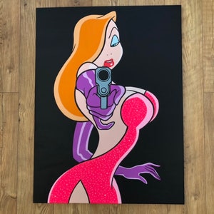 Jessica Rabbit 30”x 24” painting on canvas By artist Jon Day made to order please read description