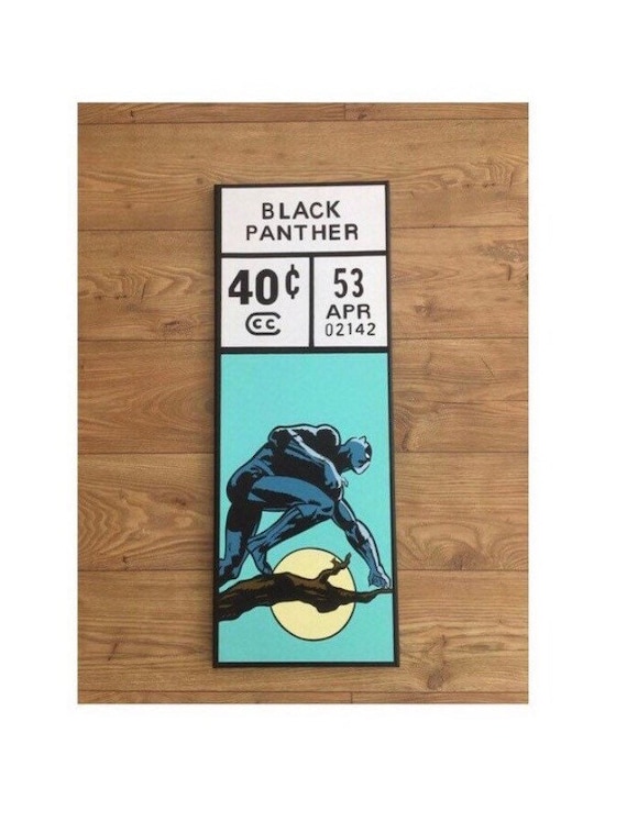 Black Panther Corner Box Painting 80 Cm X 30cm on Canvas by Artist