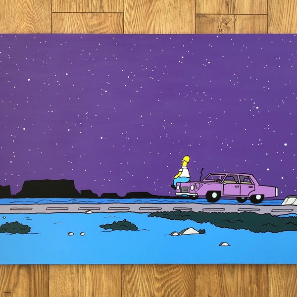 Homer Simpson 'Mother Simpson' 30 "x 24" Gemälde auf Leinwand des Künstlers Jon Day auf Bestellung hergestellt, bitte lesen Sie die Beschreibung