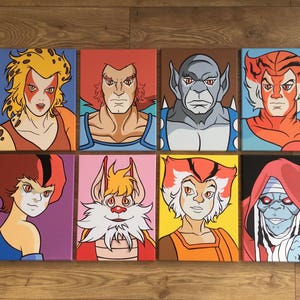 Pinturas de Thundercats de 16” x 12” sobre lienzo hechas a pedido, consulte la descripción