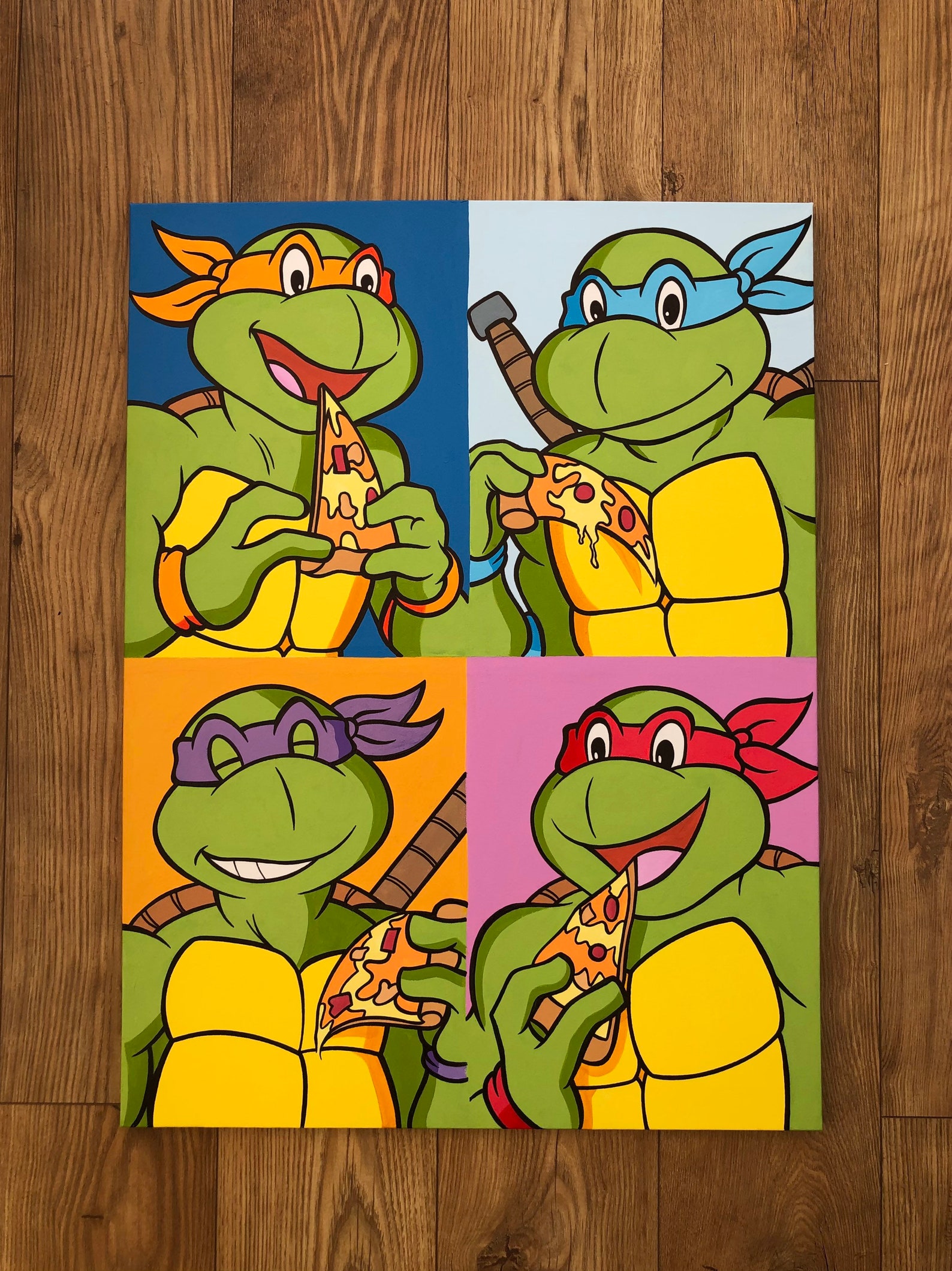Teenage Mutant Ninja Turtles Painting on LARGE Canvas 30 X Etsy