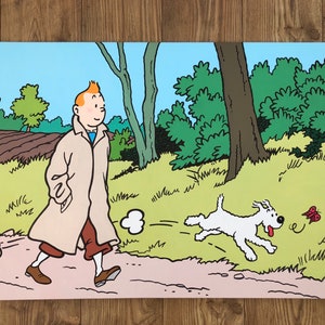 Tintin and Snowy 30”x 24” painting on canvas By artist Jon Day made to order please read description