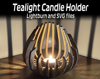 Tealight Candle holder | Lightburn | SVG | Digital Cut Files for Glowforge, XTool, Ortur, Gwieke, OWtech, Elegoo, Diode & CO2 Lasers
