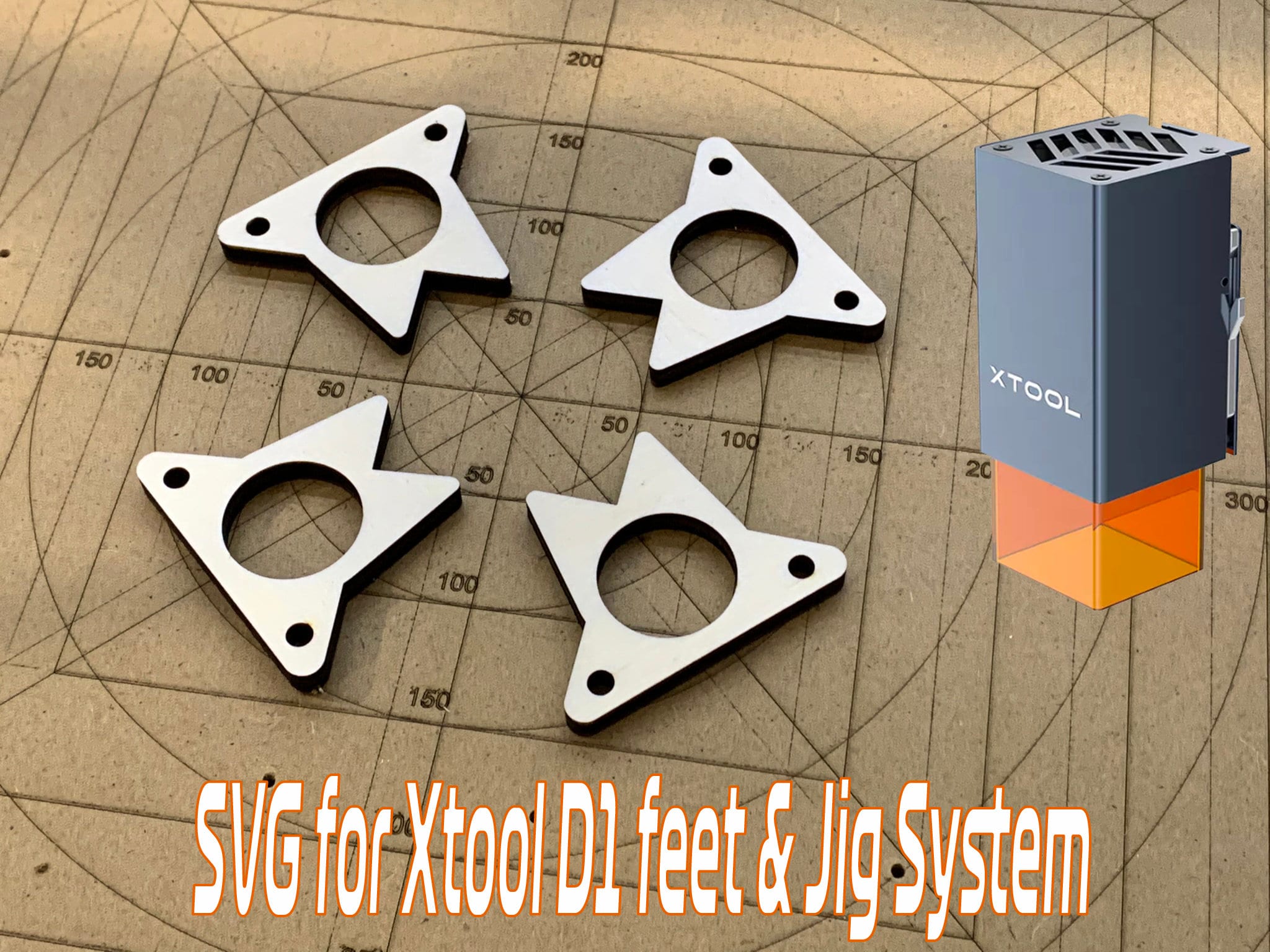 3D file xTool F1 >>>7in1<<< Jig/Vorrichtung Multijig +Template SVG