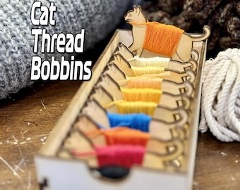 Cat Thread Bobbin | Lightburn | SVG | Digital Cut Files for Glowforge, XTool, Ortur, Gwieke, OWtech, Elegoo, Diode & CO2 Lasers