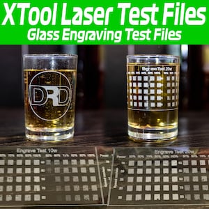 Creative Space xTool D1, S1, P2 File di prova laser per incisione su vetro / Test di incisione / Incisione su vetro