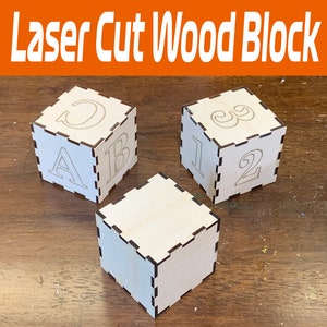Blocchi tagliati al laser / 2,5 pollici / Blocchi snodati con dita / Lightburn / SVG / Glowforge, XTool, Ortur, Gwieke, OWtech, Elegoo, Diodo e laser CO2