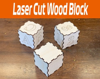 Laser Cut Alphabet & Number Blocks SVG | Lightburn Files (Digital Download)