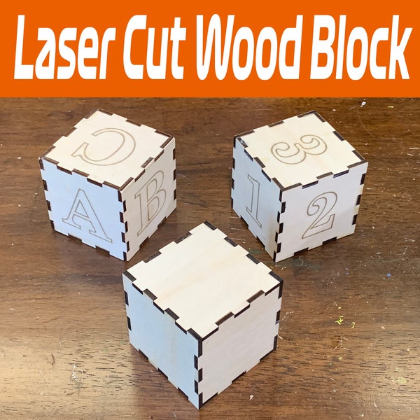 Laser Cut Blocks | 2.5in | Finger Jointed Blocks | Lightburn | SVG | Glowforge, XTool, Ortur, Gwieke, OWtech, Elegoo, Diode & CO2 Laser