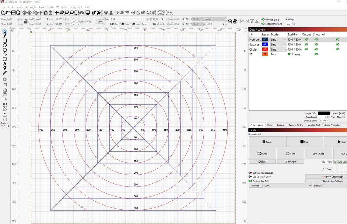 Lightburn Xtool D1 and Pro Grids Full Work Surface Grids Etsy UK