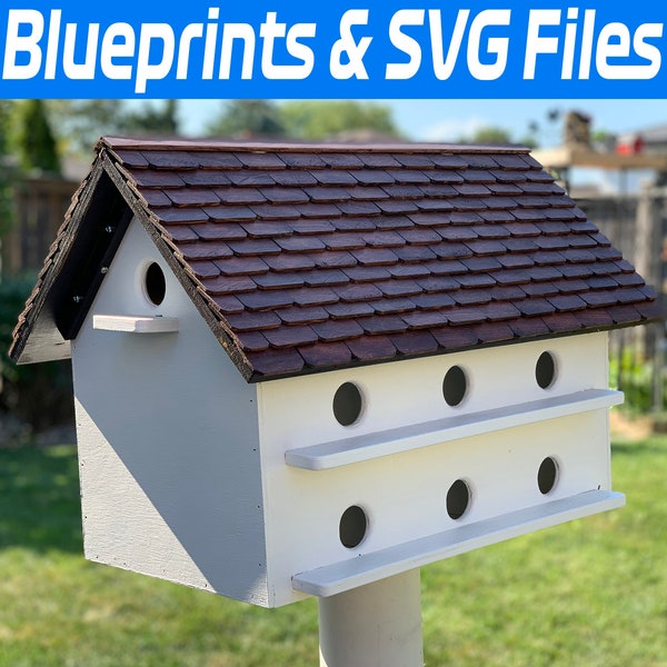 14 Room Bird House (Bird Condo) | Blueprints - Do it yourself PLANS & INSTRUCTIONS | Laser SVG files