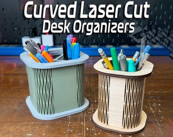 Laser Cut Desk Organizer SVG | Glowforge, Lightburn Files (Digital Download)