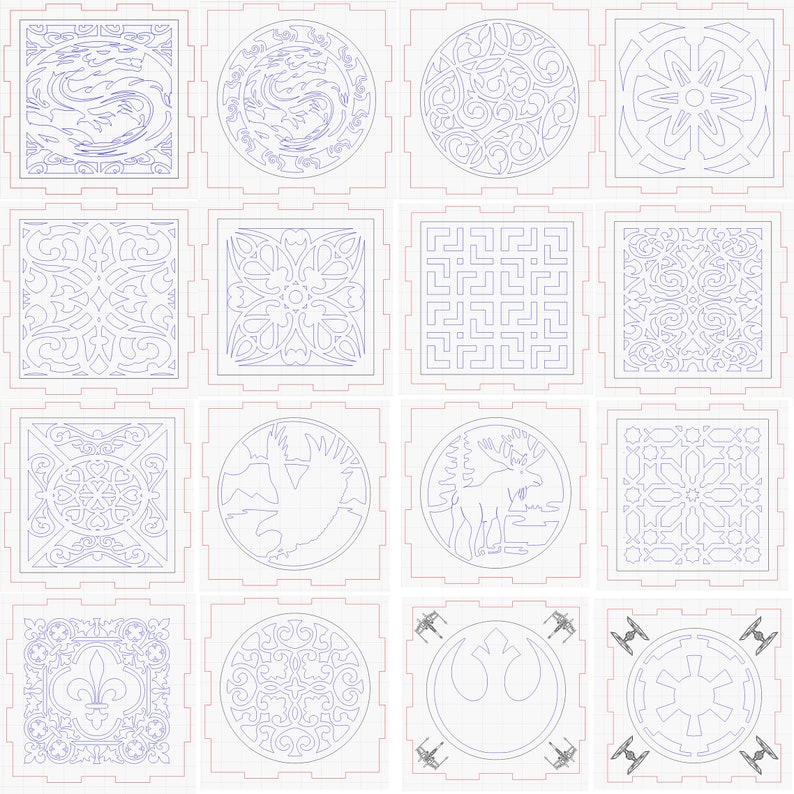 15 Candle Lantern Patterns Lightburn SVG Digital Cut Files for Glowforge, XTool, Ortur, Gwieke, OWtech, Elegoo, Diode & CO2 Lasers zdjęcie 4