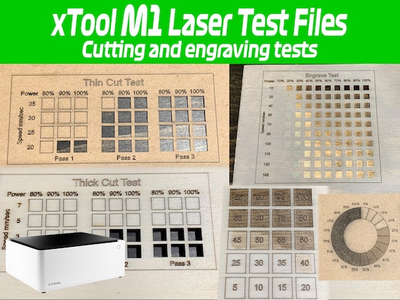 Creative Space Xtool M1 Laser Test Files Engrave Test Cut Test 
