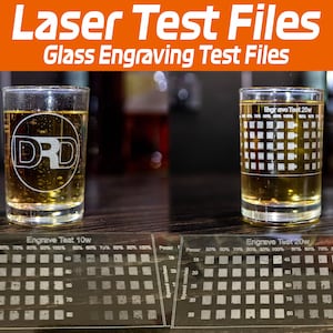 File di prova per incisione su vetro laser Lightburn / Test di incisione / Laser XTool, Ortur, Gwieke, OWtech, LM2, Elegoo, Diodo e CO2