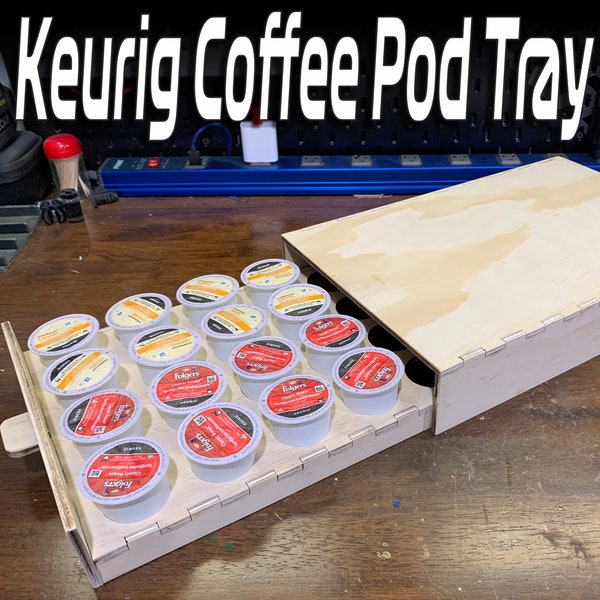 Keurig Coffee Pod Tray | Coffee Pod Storage | DXF | LightBurn | Files for Glowforge, XTool, Ortur, Gwieke, OWtech, Elegoo, Diode & CO2 Laser