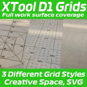 Creative Space Xtool D1 & Pro Grids | Full work surface grids | 400x400 guide grids |Creative Space, SVG