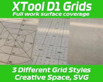 Creative Space Xtool D1 & Pro Grids | Full work surface grids | 400x400 guide grids |Creative Space, SVG