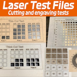 Lightburn-lasertestbestanden | Gravuretest | Snijtest | XTool, Ortur, Gwieke, OWtech, LM2, Elegoo, Diode- en CO2-lasers