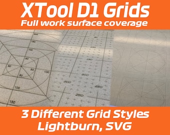 LightBurn Xtool D1 and Pro Grids | Full work surface grids | 400x400 guide grids |Lightburn, SVG