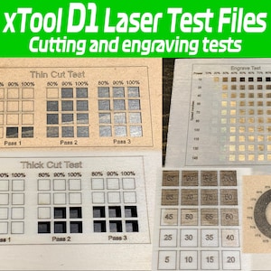 Creative Space xTool D1-lasertestbestanden | Graveertest | Snijtest