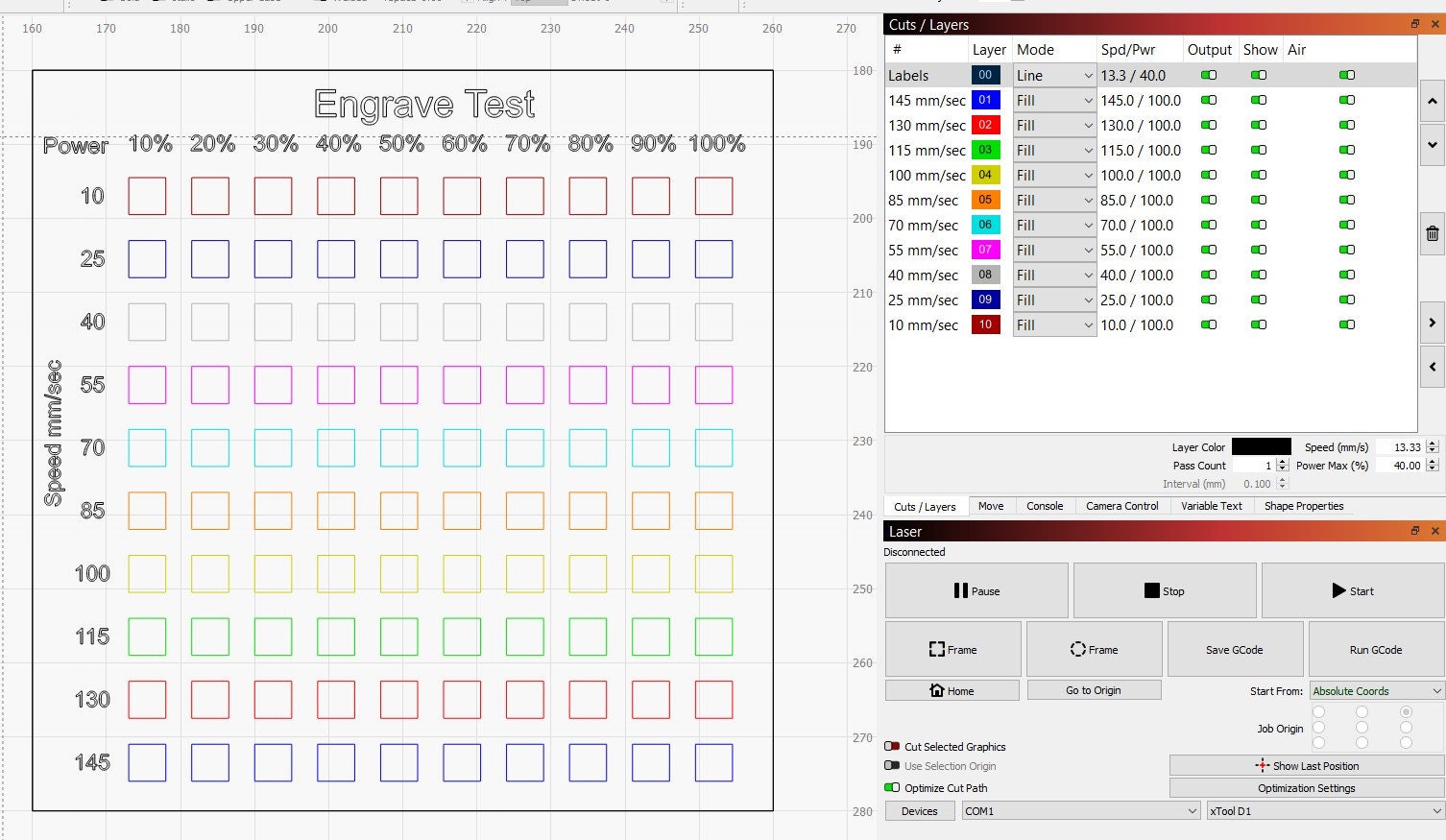 Lightburn Laser Test Files Engrave Test Cut Test Etsy Ireland