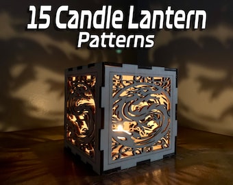 15 Candle Lantern Patterns | Lightburn | SVG | Digital Cut Files for Glowforge, XTool, Ortur, Gwieke, OWtech, Elegoo, Diode & CO2 Lasers