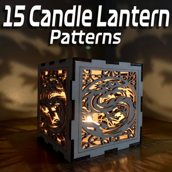 15 Candle Lantern Patterns | Lightburn | SVG | Digital Cut Files for Glowforge, XTool, Ortur, Gwieke, OWtech, Elegoo, Diode & CO2 Lasers