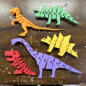 Dinosaur Toy set | Flexible Toys | 5 Piece set | 3D Printed