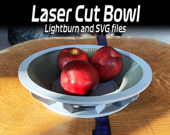Laser Cut Round Bowl SVG File | Lightburn, Glowforge (Digital Files)