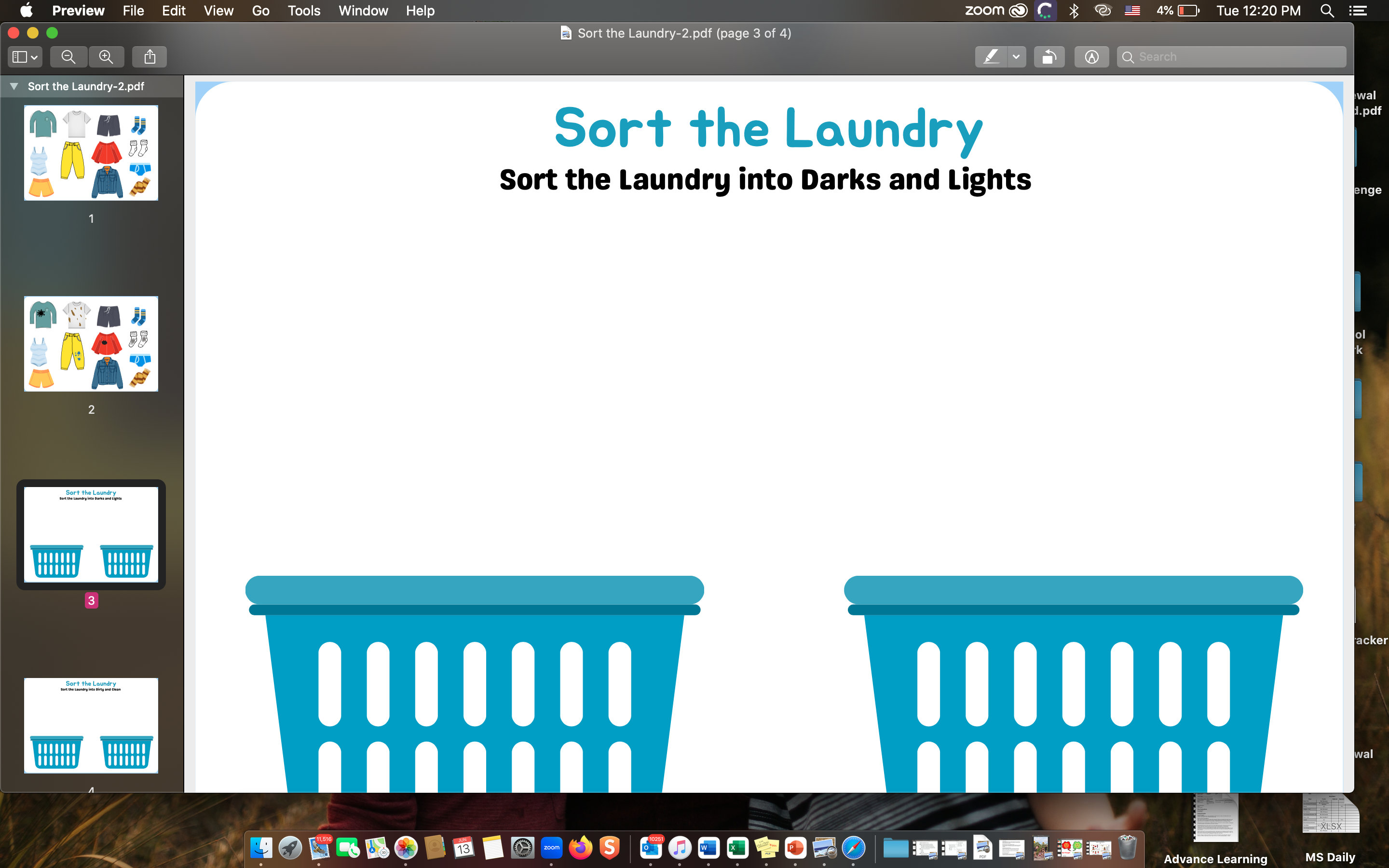 Laundry Sort File Folder Lifeskills Game Etsy